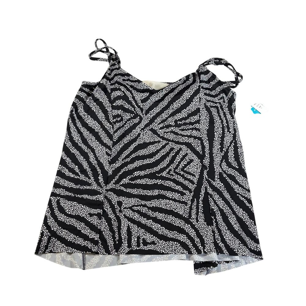 NWT Swim Solutions womens zebra print tankini top. Size 16 Bust support vacation